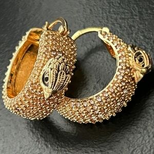 Kurt Geiger Gold Embellished Hoop Earrings